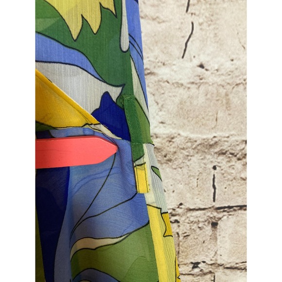 Ochirly Midi Dress Womens Medium Colorful Retro Florals Midi Flowy Sequins - Picture 7 of 13